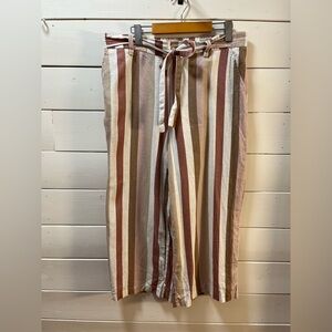 SIGRID OLSEN Striped Cropped Pants – Size L – Multicolor